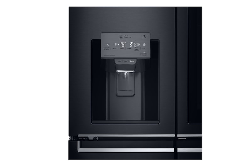 LG 910L French Door Fridge, with InstaView Door-in-Door®, in Matte Black Stainless Steel, GF-V910MBSL